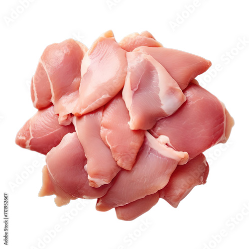 Raw chicken meat isolated isolated on transparent background.