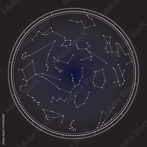 Map of star sky. Map of constellations