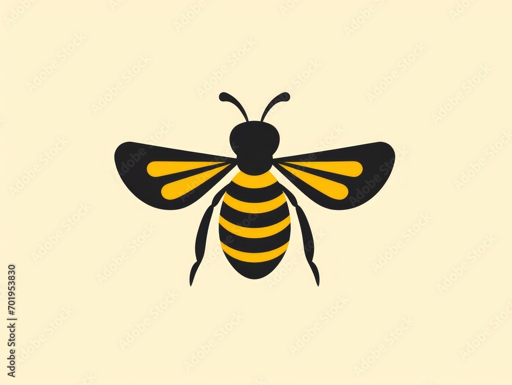 Obraz premium Bee icon. illustration. Flat design style eps 10. Generative AI