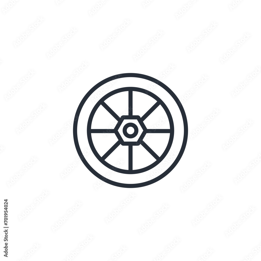 Car wheel icon. vector.Editable stroke.linear style sign for use web design,logo.Symbol illustration. Car wheel icon. vector.Editable stroke.linear style sign for use web design,logo.Symbol illustration.