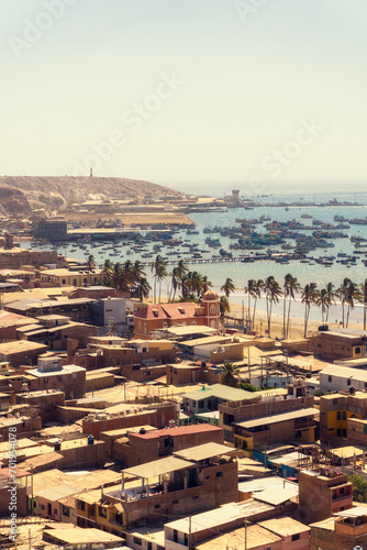 view of the city at sunset Paita Perú photo