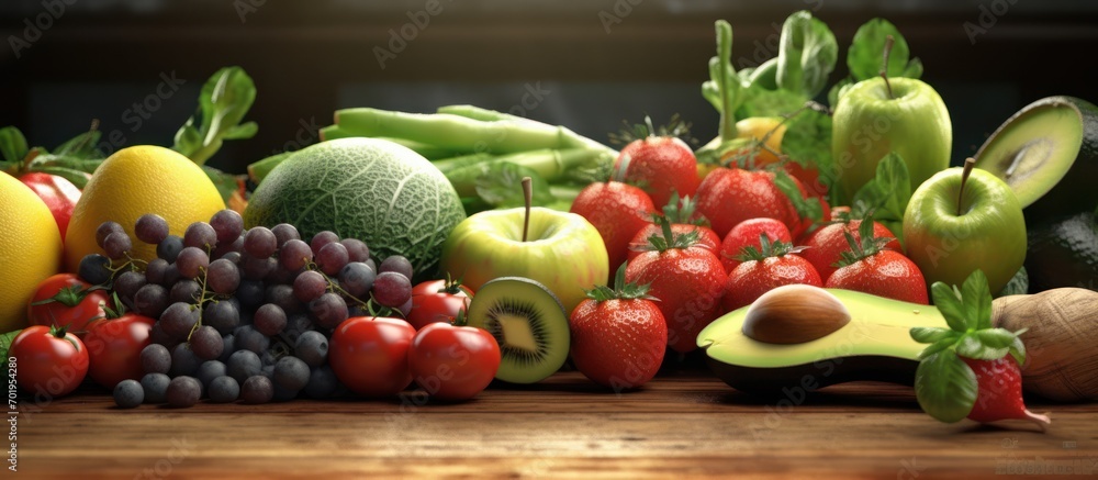 Eat healthy. Fruits, vegetables, berries. Eat vegetarian. Super food, wooden table background Eat healthy. Fruits, vegetables, berries. Eat vegetarian. Super food, wooden table background