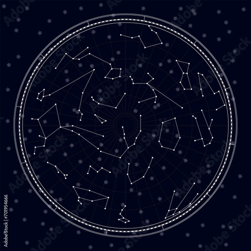 Map of star sky. Map of constellations