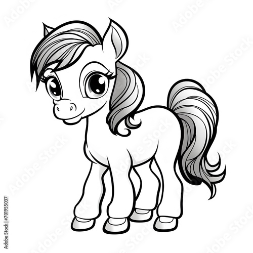 little pony coloring page for kids. Cute pony