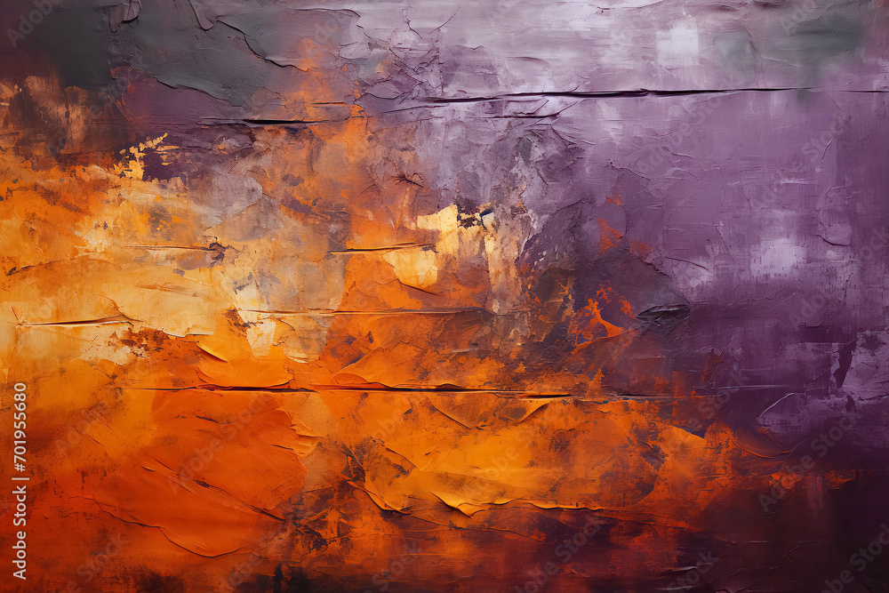 Background with orange and purple paint | Abstract painting