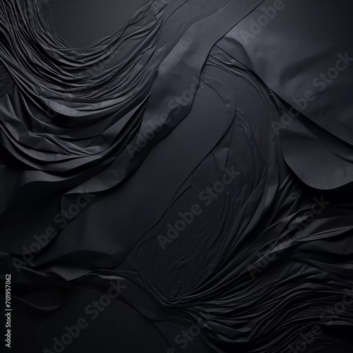 Dark paper sheet and black abstract background, AI generator