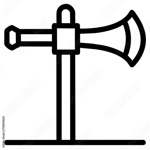 Firefighter's axe vektor icon illustation