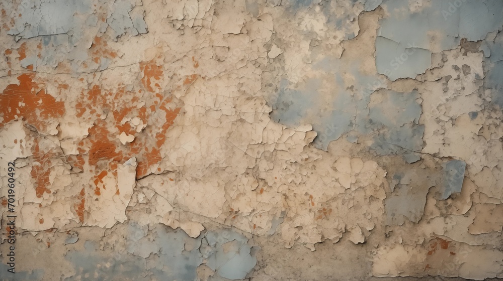 Macro shot of peeling and decaying wallpaper texture