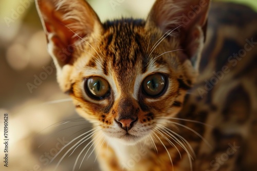 Portrait of a baby bengal wild cat