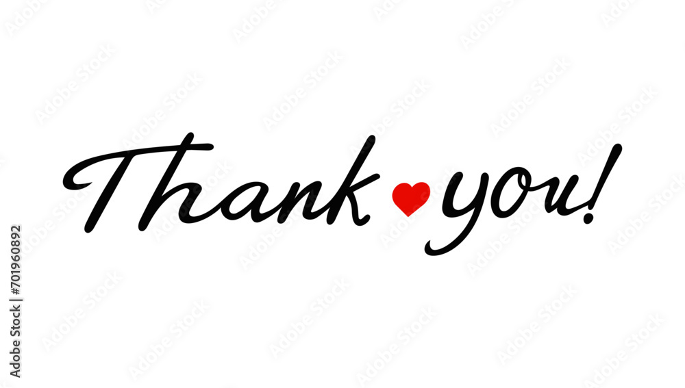 Vector design with handwritten text Thank You and heart shape. Vector design with handwritten text Thank You and heart shape.