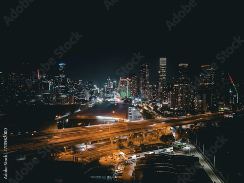 Wallpaper Mural Melbourne Skyline Sparkles in the Night, Victoria, Australia. Big City at Night. Buildings. Skyscrapers Torontodigital.ca