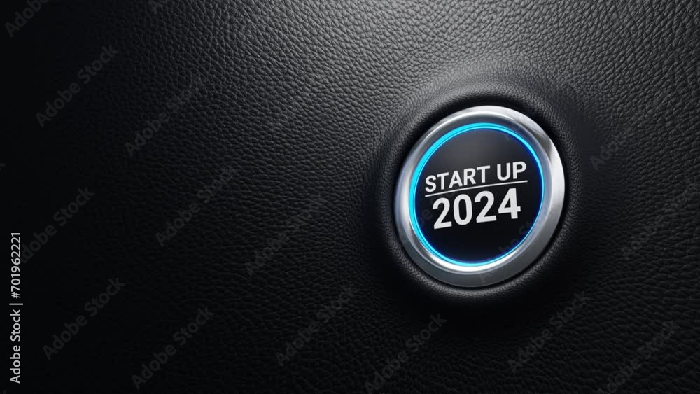 Start Up 2024 push button. Planning, start, career path, business