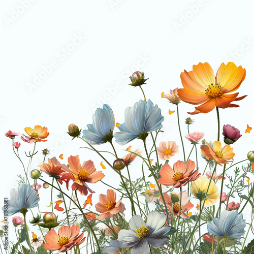 Flowers on white background