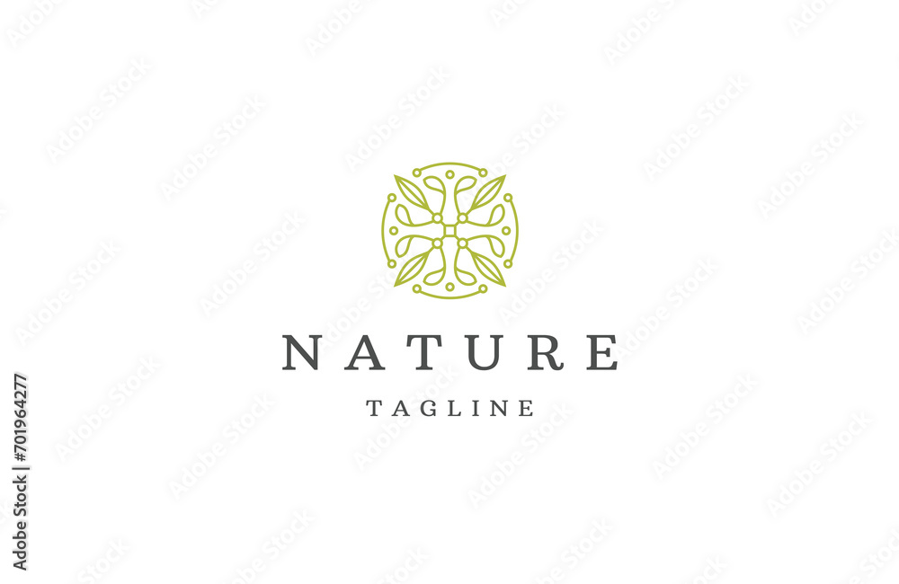 Nature boutique of leaf line logo icon design template Nature boutique of leaf line logo icon design template