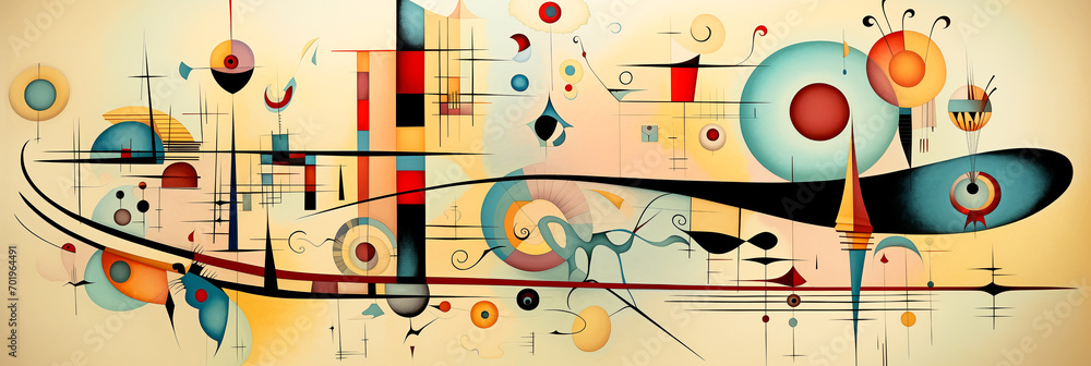 Abstract colorful illustration with geometric objects in futuristic vintage style Abstract colorful illustration with geometric objects in futuristic vintage style