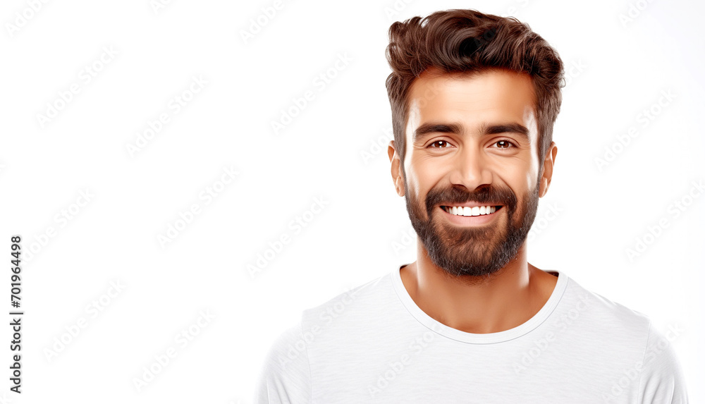 Portrait of a handsome Indian man smiling a snow-white smile
Portrait of a handsome Indian man smiling a snow-white smile