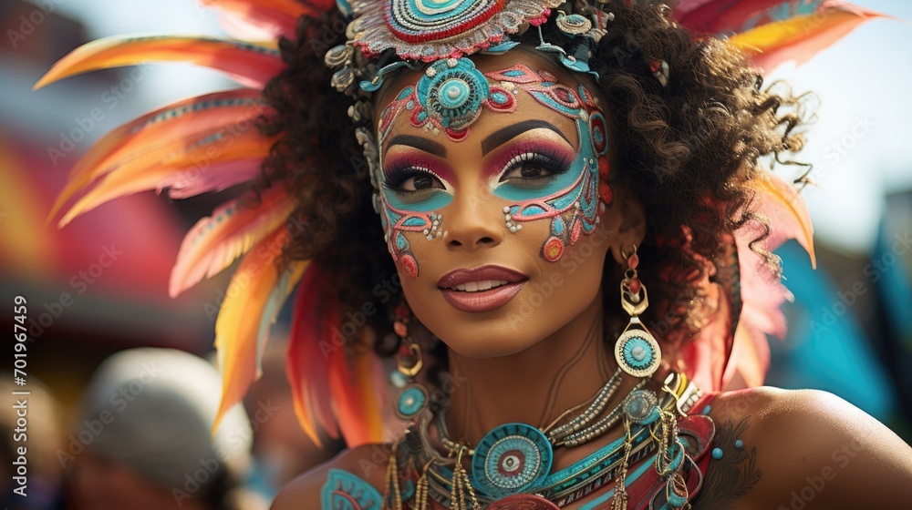 Carnival in Barranquilla, Colombia: A dazzling spectacle of vibrant costumes, rhythmic music, and lively dances, celebrating the city's rich cultural heritage and festive spirit.