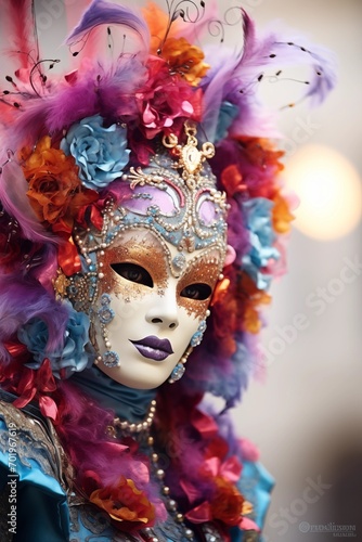 A group of people celebrate the Venetian carnival © yevgeniya131988
