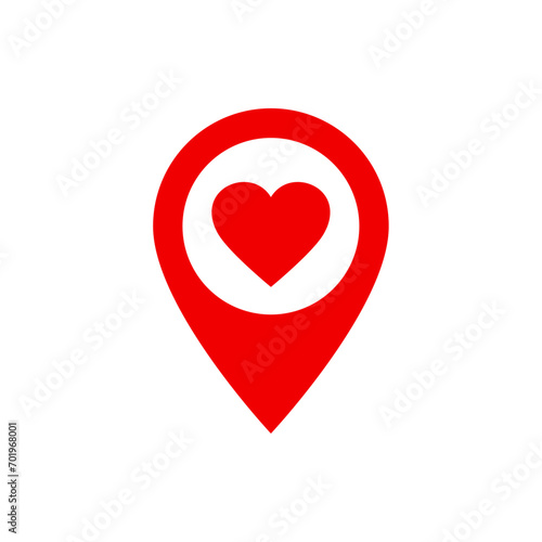 Location pointer with heart icon