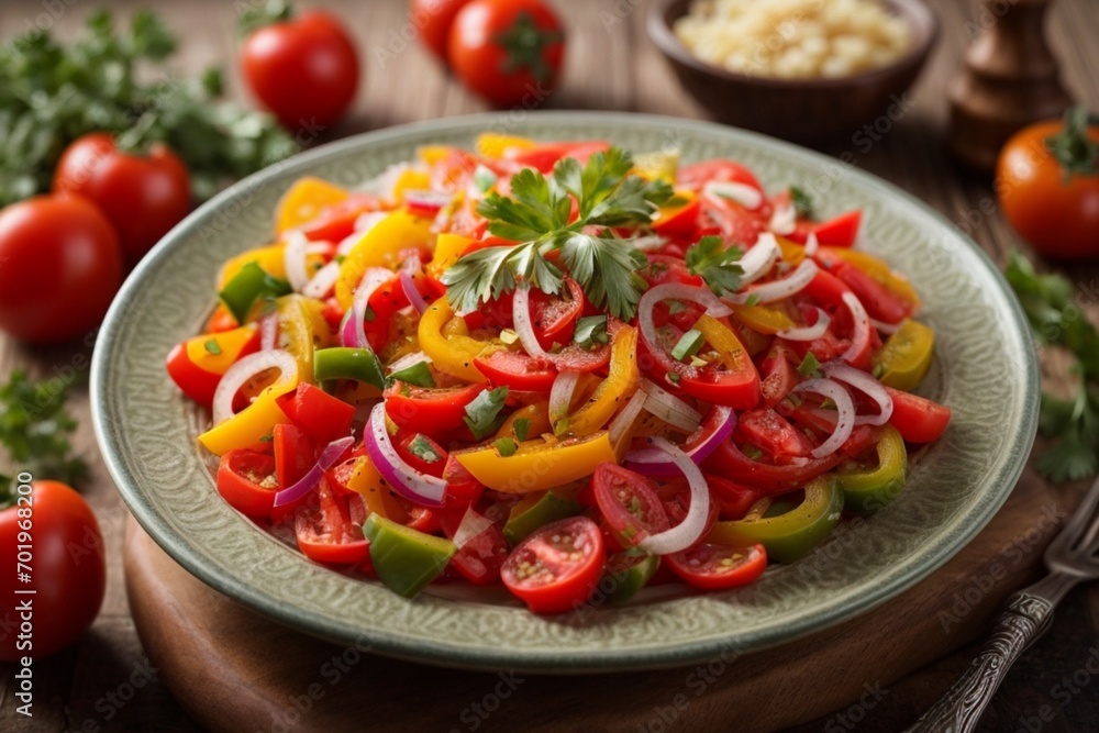 tomato salad in a bowl (Ensalada Criolla) tomato salad in a bowl (Ensalada Criolla)