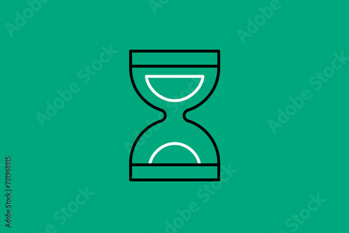 sand clock illustration in flat style design. Vector illustration.	