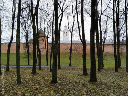 Kremlin wall in Veliky Novgorod, Russia