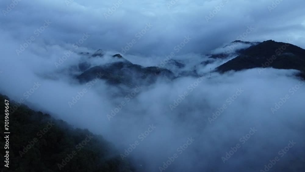 Tranquil Mountain Retreat Amidst Lush Greenery and Mist Tranquil Mountain Retreat Amidst Lush Greenery and Mist