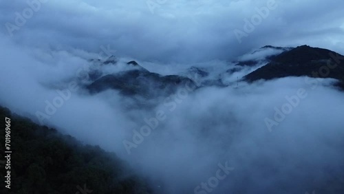 Wallpaper Mural Tranquil Mountain Retreat Amidst Lush Greenery and Mist Torontodigital.ca