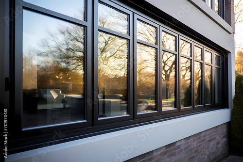 Ribbon Casement Window - Modern Design - Horizontal casement windows in a row. Creates a continuous line of operable windows. Common in modern and minimalist designs photo