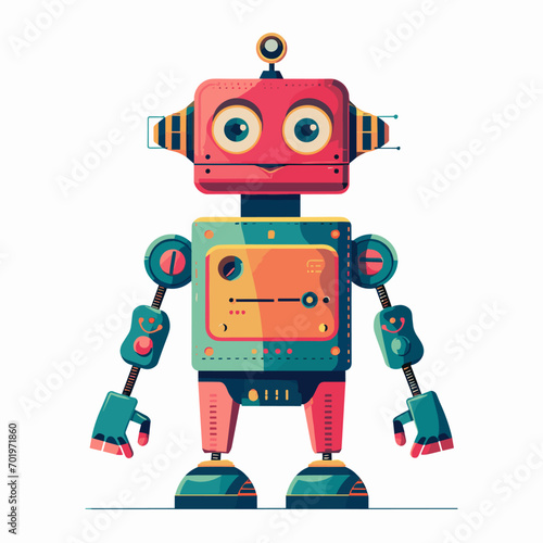 Cute robot, vector in minimalism