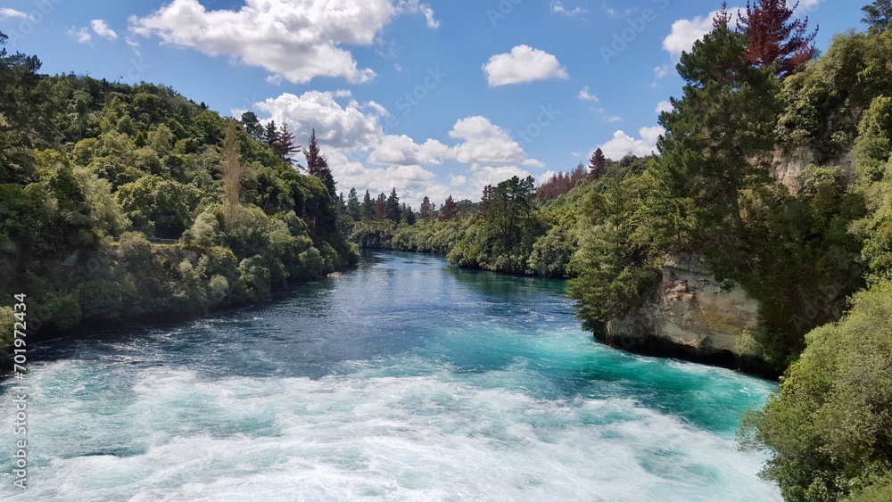 New zealand river clouds sky beautiful green bush flow New zealand river clouds sky beautiful green bush flow