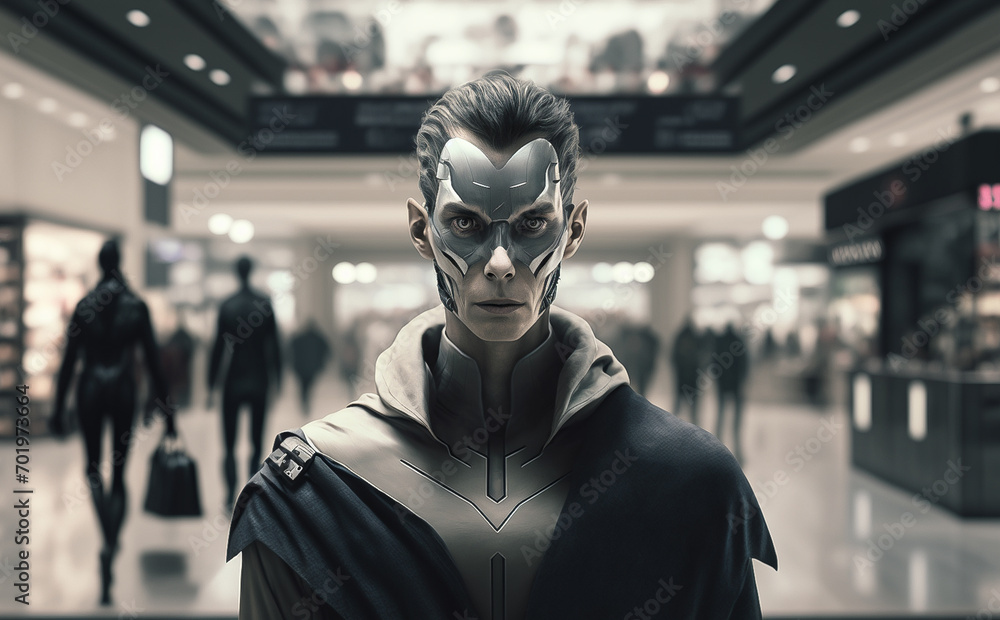 Humanoid in a mall Humanoid in a mall