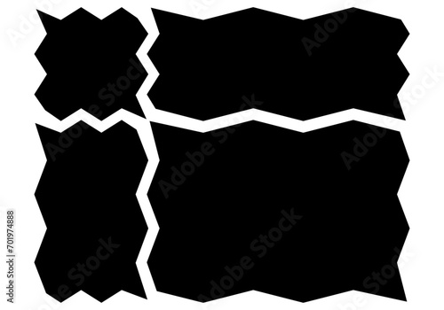 Iconos negros de forma deformado de sello.