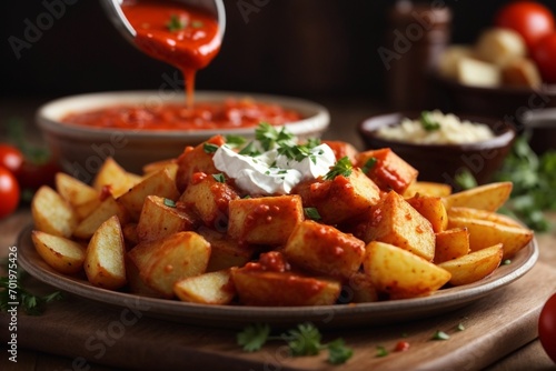 Potatoes with sauce (Patatas Bravas)