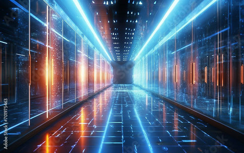 Laser colorful corridor
