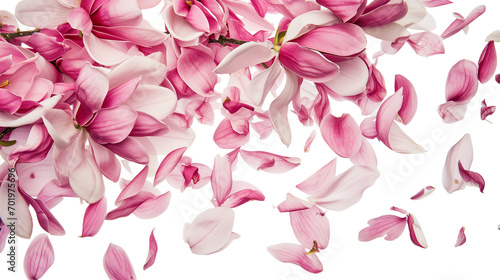 Spring season magnolia flowers petals falling