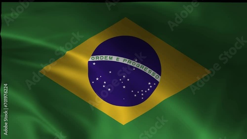 BRAZIL flag illustration with wavy effect