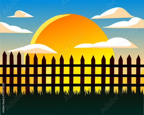 landscape with fence