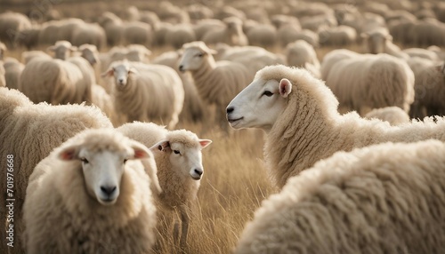 Herd of sheep in a field