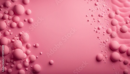 3d rendering of a lot of pink spheres on a pink background