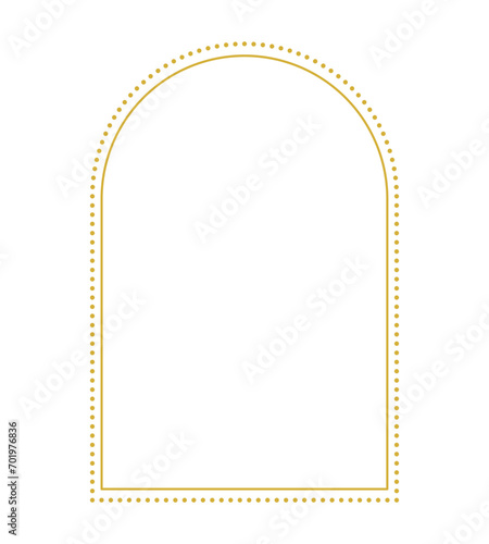 Simple Golden Border – Minimalist gold frame isolated on transparent background