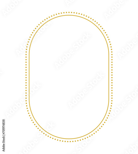 Simple Golden Border – Minimalist gold frame isolated on transparent background