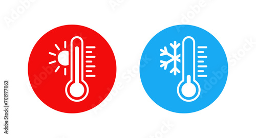 High and low temperature thermometer icons