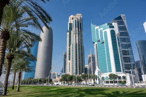 View of West Bay Doha from Al Dafna Park - Doha City, Qatar photo