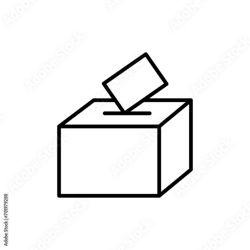 Voting box outline icons, minimalist vector illustration ,simple transparent graphic element .Isolated on white background