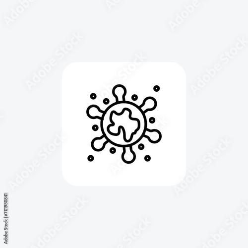 Microorganism and Cellular Biology line icon, outline icon, vector, pixel perfect icon