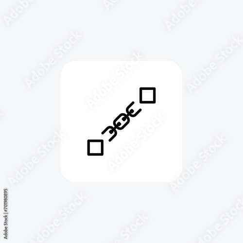 Blockchain Technology line icon, outline icon, vector, pixel perfect icon