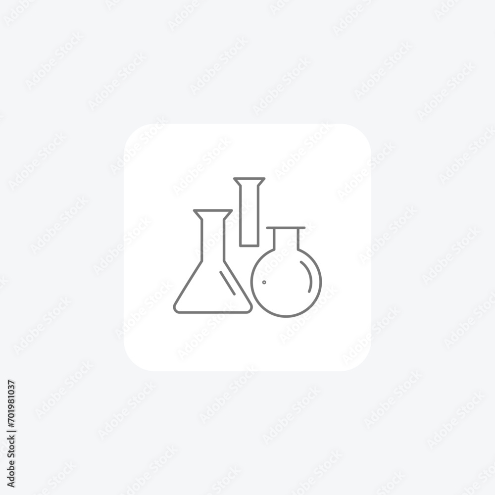 Laboratory Testing grey thinline icon, 1px stroke, outline icon, vector, pixel perfect icon Laboratory Testing grey thinline icon, 1px stroke, outline icon, vector, pixel perfect icon