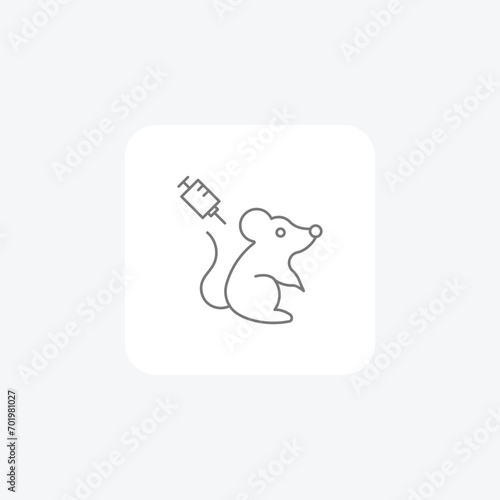 Lab Rat Experiments grey thinline icon, 1px stroke,  outline icon, vector, pixel perfect icon photo