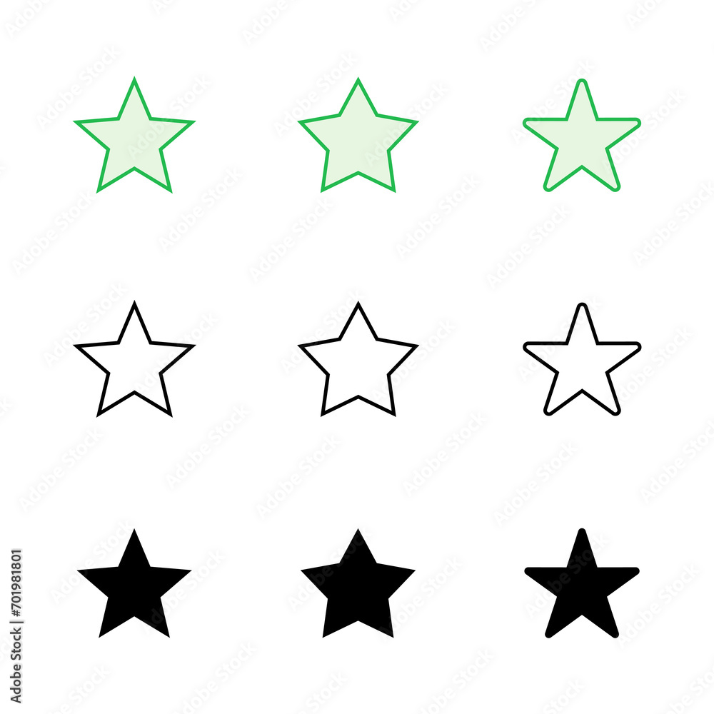 Star Icon set. rating icon vector. favourite star icon Star Icon set. rating icon vector. favourite star icon